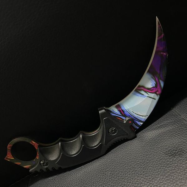 

real fulltang cs go karambit hyper beast hunting camping pocket knife survival tactical outdoor fixed blade claw knives counter strike gamma