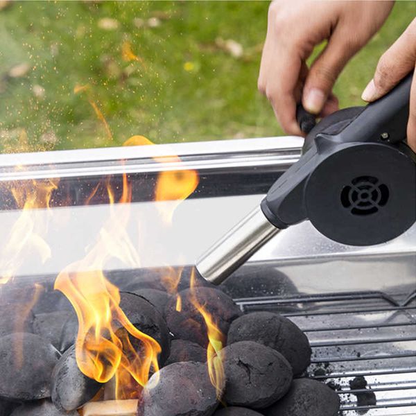 

outdoor barbecue fan hand-cranked air blower portable bbq grill fire bellows tools picnic camping accessories