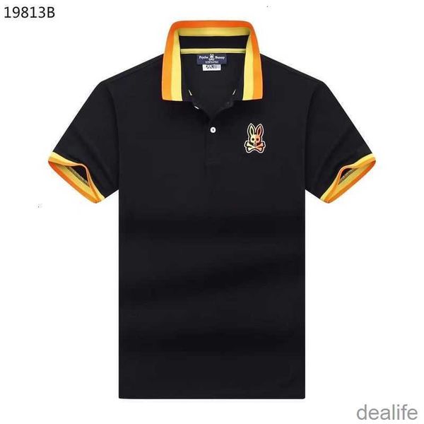 

psycho bunny polo men t shirt 23 new fashion brand skull rabbit embroidered rib collar casual business uql0, White;black