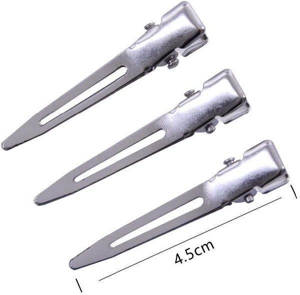 

1.75 inches single prong silver curl clips alligator hair clips metal section clips pins for hair extensions (50pcs)
