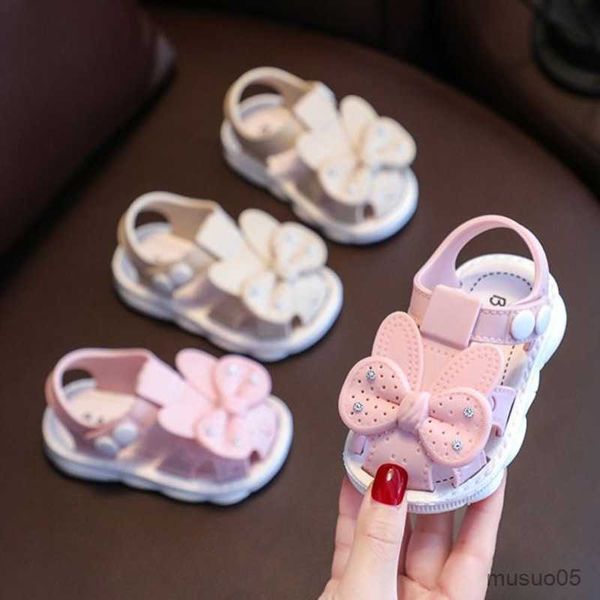 

sandals princess kids summer shoes cute bow soft breathable baby girls sandals buckle strap anti slip toddler children beach sandals, Black;red
