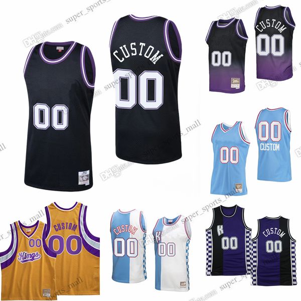 

webber bibby stojakovic custom retro mitchell and ness basketball jerseys williams cousins richmond de'aaron harrison fox barnes saboni, Black;red