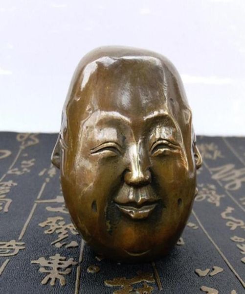

professional supply handmade brass crafts small fourfaced character sculpture metal character decoration8761400, Silver