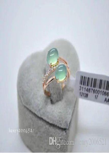 

very attractive jewelry valentine039s day cocktail 18k rose gold filled fine emerald jade ring size 781744264, Silver