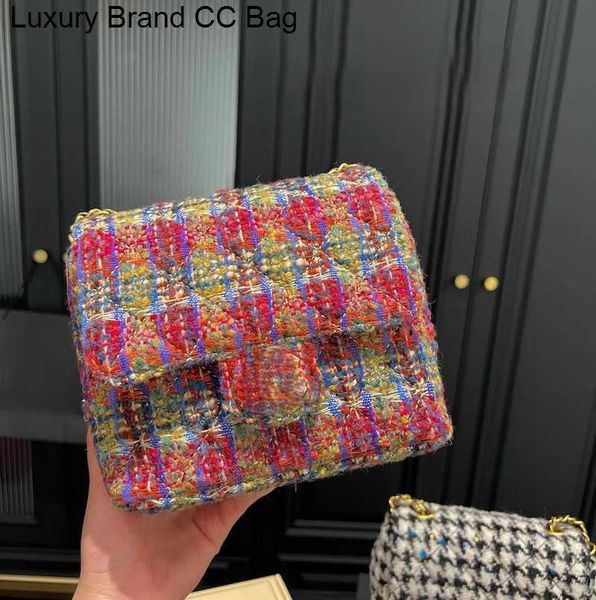 

handbag cc designer shoulder crossbody bags cc fashionbags bag luxury classic quilted cf flap woolen cloth 18cm handbags woman shoulder slin
