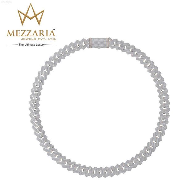 

product 18k 14k gold natural iced out diamond hip hop jewelry cuban chain link cuban necklace, Silver