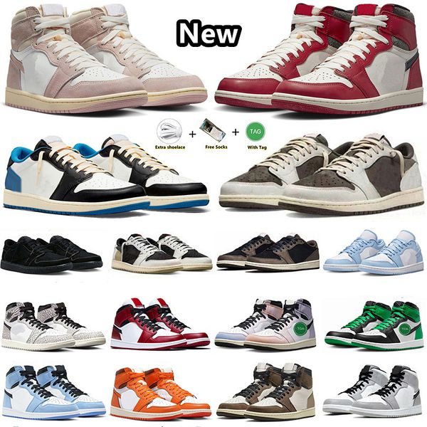 

jumpman 1 1s basketball shoes washed pink lucky green skyline white cement reverse mocha fragment olive ice blue chicago lost and found snea