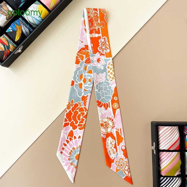 

hemres designer cravat red dyed binding bag scarf twill small strip mulberry silk 18 mm versatile summer headband real band h r4fn, Black;purple