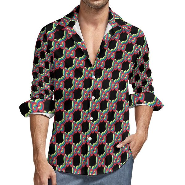 

luxurys designers mens dress shirts casual men long sleeve brand cotton shirt men plus size slim fit homme print long sleeve mens clothing, White;black