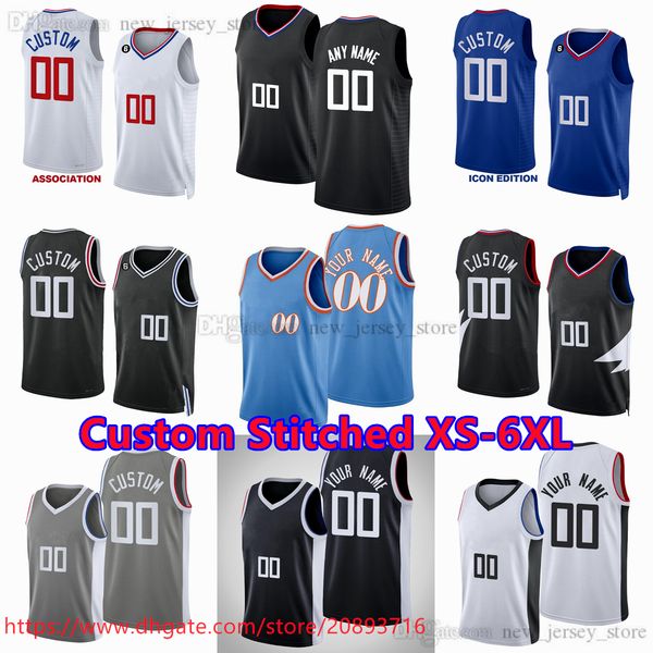 

custom stitched xs-6xl basketball jersey 2 kawhi 13 paul leonard george russell 0 westbrook eric gordon norman powell robert covington marcu, Black;red