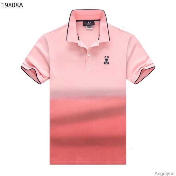 

psycho bunny 23 summer new progressive tie-dyed skull rabbit fashion embroidered lapel polo casual versatile mo71, White;black