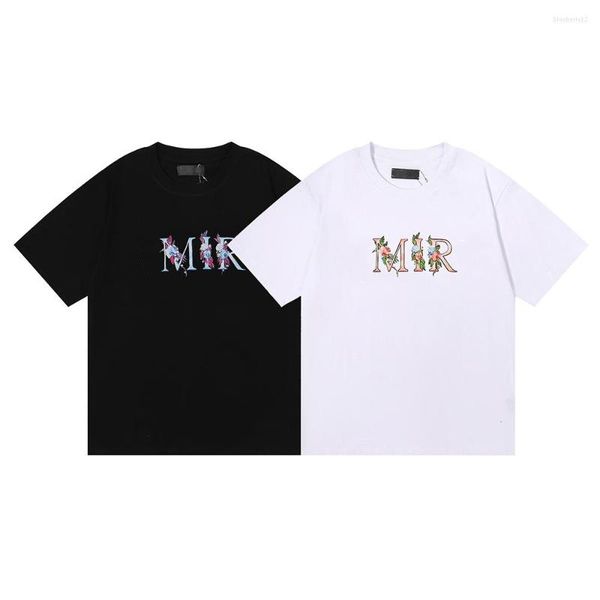 

men's t shirts shirt for men hip hop oversized casual streetwear flower letter logo printing harajuku women fashion tees, White;black