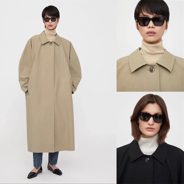 

women s trench coats tote rounded coat silhouette deconstructed minimalist mid length bat sleeve coat fall winter 230508, Tan;black