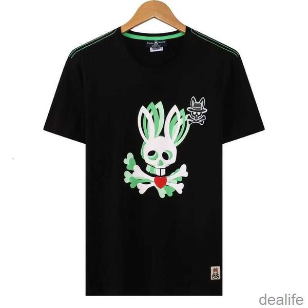 

psycho bunny t shirt 23 new spring and summer high-end fashion brand leisure printing cotton embroidery cartoon skeleton rabbit short sleeve, White;black