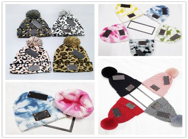 

leopard print knitted hat pompom hair ball hatss women039s spring and winter warm wool hats outdoor3820139, Blue;gray