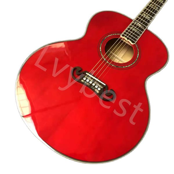 

lvy43 "jumbo series sunset red j200 model acoustic guitar