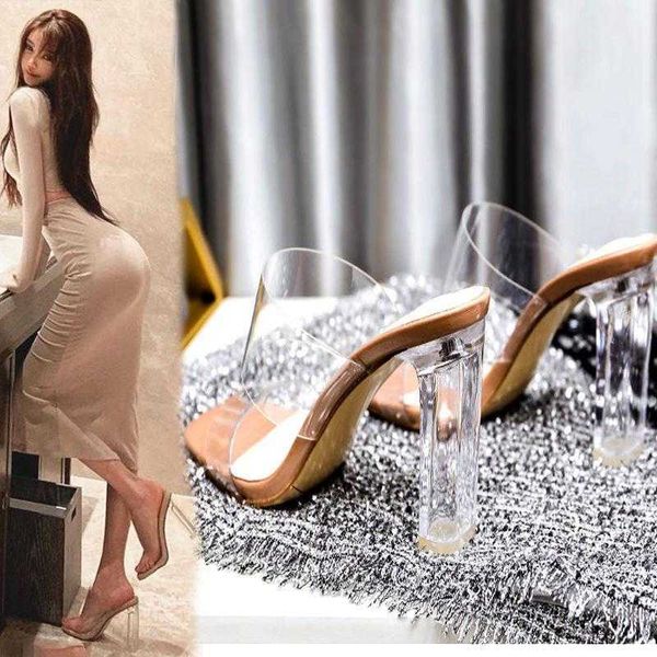 

slipper summer women pump sandal pvc jelly slipper open toe high heel transparent perspex shoe clear, Black