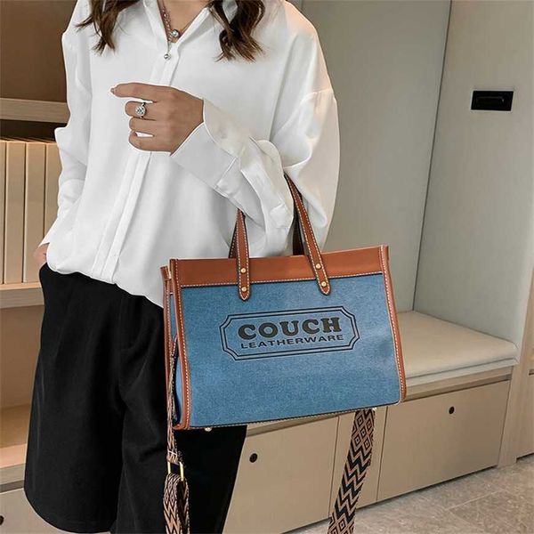 

50% off factory online women's tote bag winter new canvas contrast print letter one shoulder crossbody