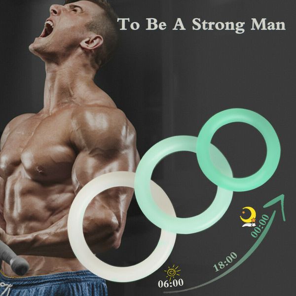 

set luminous penis ring set silicone stretchy cock ring ejaculation delay cockring toys for men product dick lock, Black;white