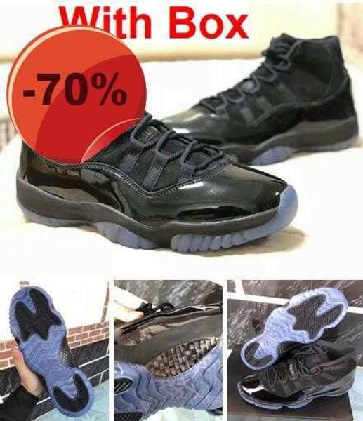

sandals 2018 new blackout 11s prom night 11 real carbon fiber gym red gamma blue midnight navy basketball shoes bred concord with box, Black