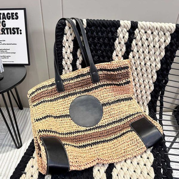 

summer beach bag women designer handbags raffia tote vintage shoulder messenger work bag straw travel handbag woven totes purse 230508