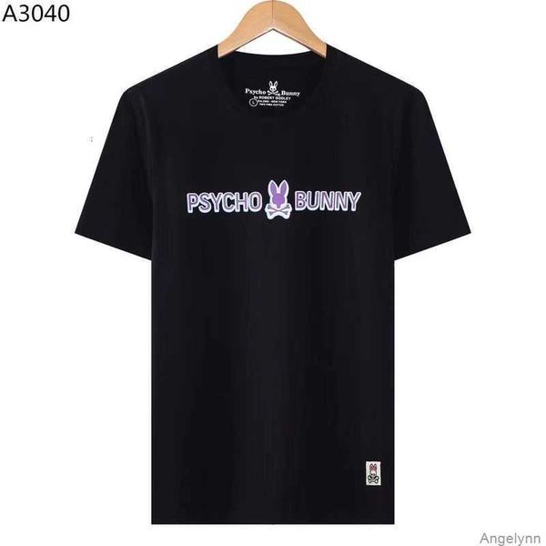

psycho bunny t shirt 23 summer skull rabbit pure cotton cartoon letter printing short sleeve fashion embroidery label casual tto1, White;black