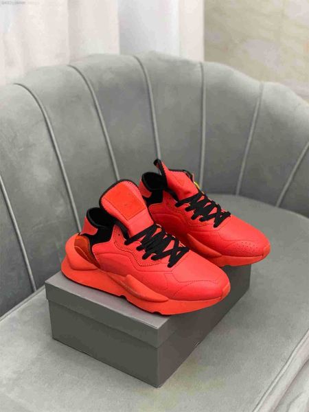 

new y3 kaiwa chunky mens designer sneakers shoes genuine leather calfskin trainers luxury low casual shoes big size 35-45