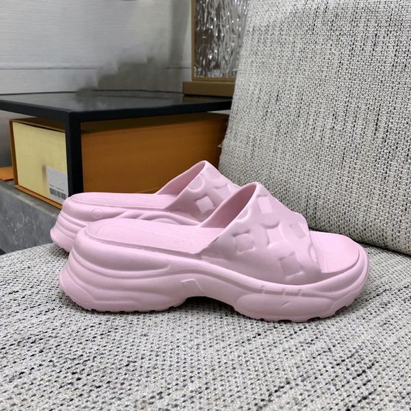 

pool flat comfort mule slippers for women waterfront platform slide sandals casual beach summer mules white green fuchsia embossed rubber, Black