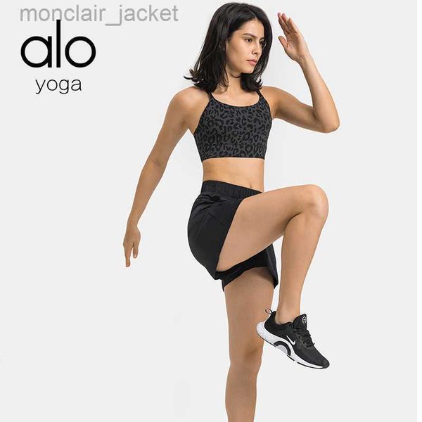 

desginer alos yoga shorts summer shorts for women with side pockets for breathable quick drying loose relaxed sports fitness thin shorts, White;black