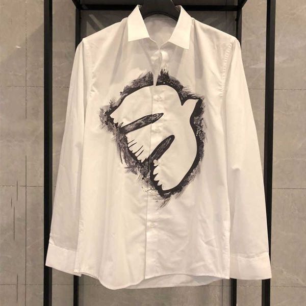 

luxury clothing mens womens casual shirts designer shirt dove prints cardigan coat men long sleeved shirt thin jacket, White;black