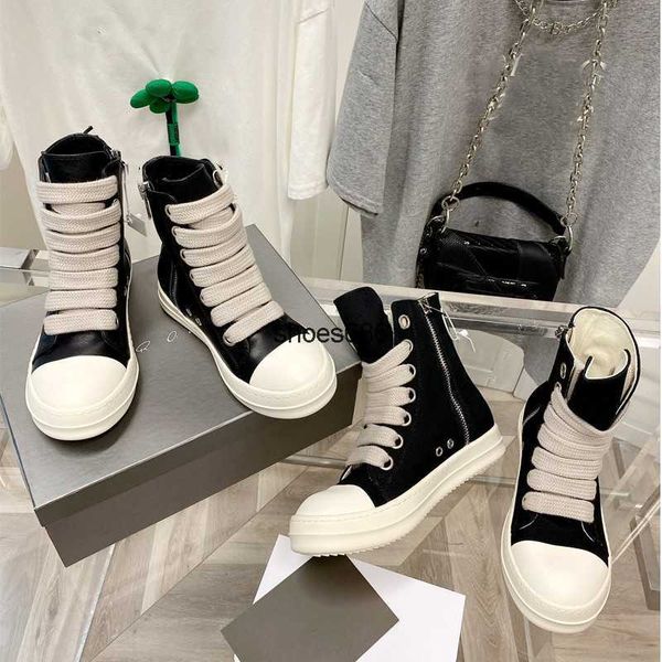 

designer rick owen seak boots mini snow canvas high boot breathable black lace up light shoes fashion genuine autumn winter original buckle