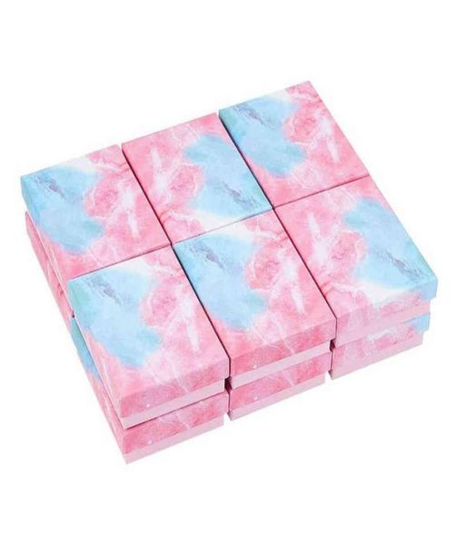 

gradient color jewelry cardboard box bracelet necklace display packaging boxes with sponge inside 18pcs24pcs h2205054366182, Black;white
