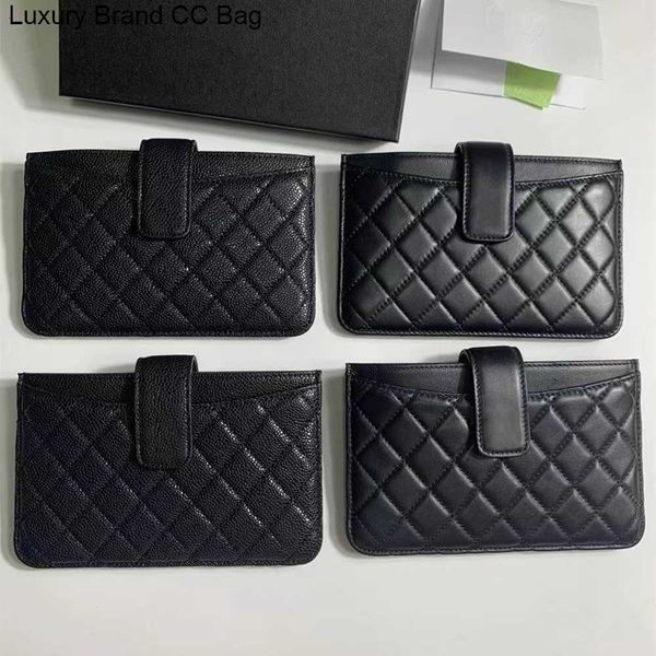 

leather wallet cc designer womans wallets handbag cc zippy wallet wallets caviar classic quilted bag fashion versatile purse women card hand, Red;black