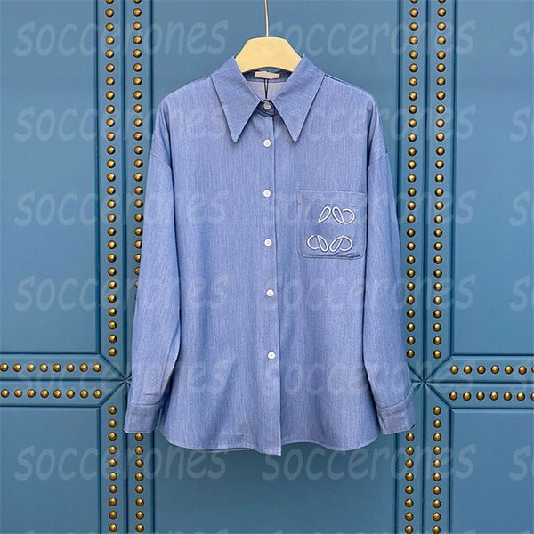 

luxury women t shirts blue lapel long sleeve vintage street style blouse ins fashion shirt, Black