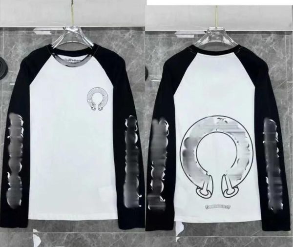 

classic quality autumn winter heart ch long sleeve t-shirt luxury chromes fashion sweatshirts designer womens horseshoe pullover cross print, Black