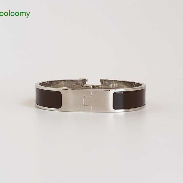 

classic h bracelet silver bangle for men silver enamel bracelets men and women cuff bracelet 12mm wide with gift bag 3u0c, Black