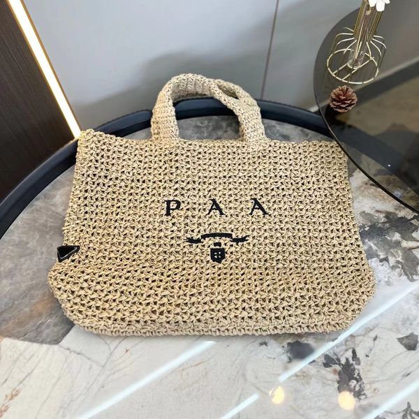 

designer brand luxury bag shopping bag women style handbag trendy designed fiber weaving hollowed out tote holiday beach bag 02