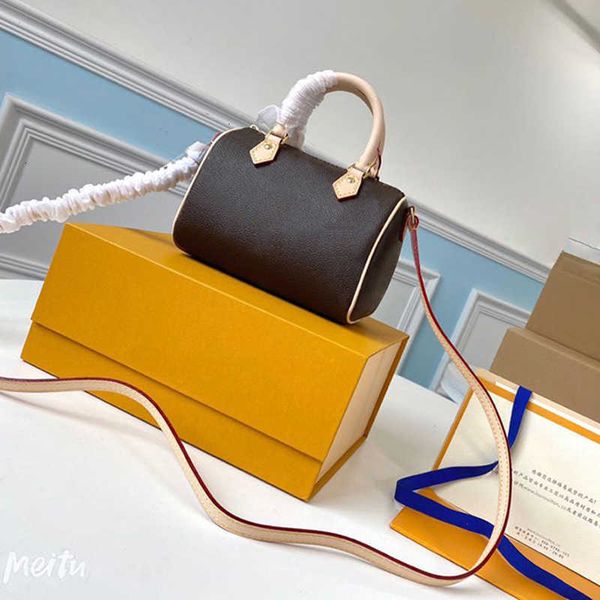 

2023 new 9a l bag designer handbags luxury shoulder bag m61252 nano speedy high imitation crossbody bags 16cm zl009 e9rr, Black