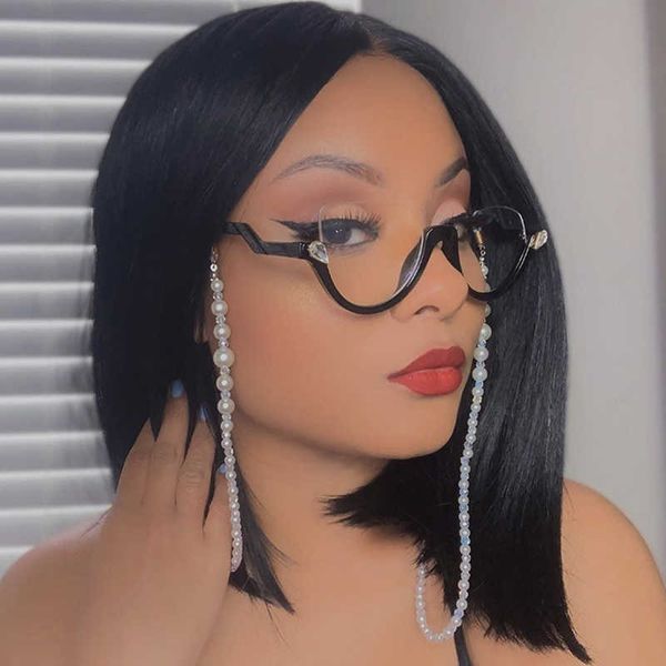 

2022 fashion luxury diamond sunglasses women vintage half frame optical anti-blue eyeglasses female spectacles feminino 0508