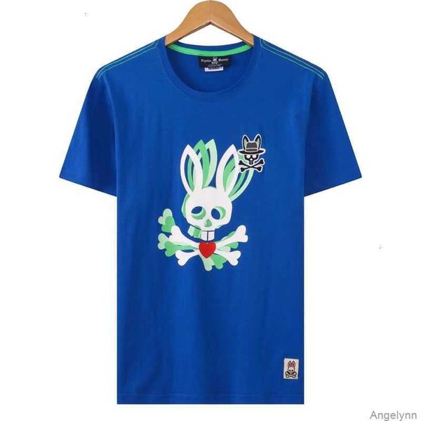 

psycho bunny t shirt 23 new spring and summer high-end fashion brand leisure printing cotton embroidery cartoon skeleton rabbit short sleeve, White;black