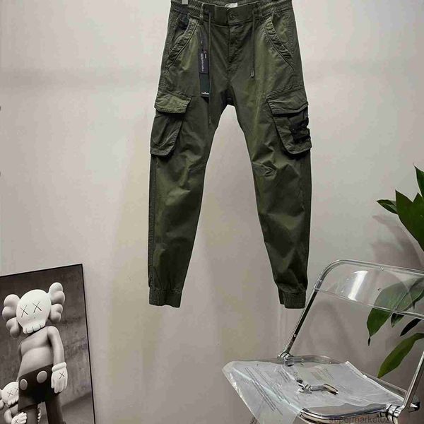 

mens stones patches island vintage cargo pants designer mens pants big pocket overalls trousers track pant sweaterpants leggings long sports, Black