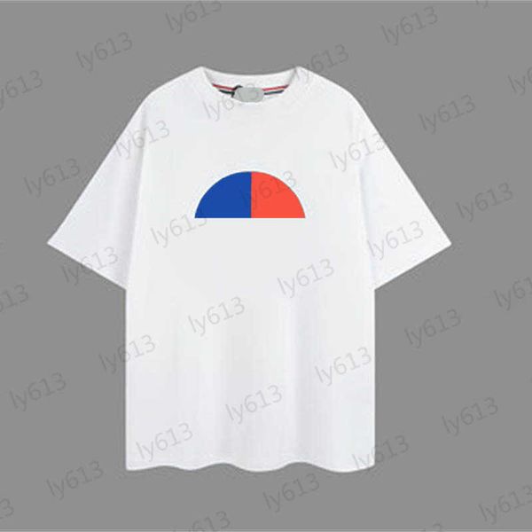 

mens t shirts white designer spring summer classic versatile luxury loose fitting fashion casual digital color brand logo printed round neck, White;black