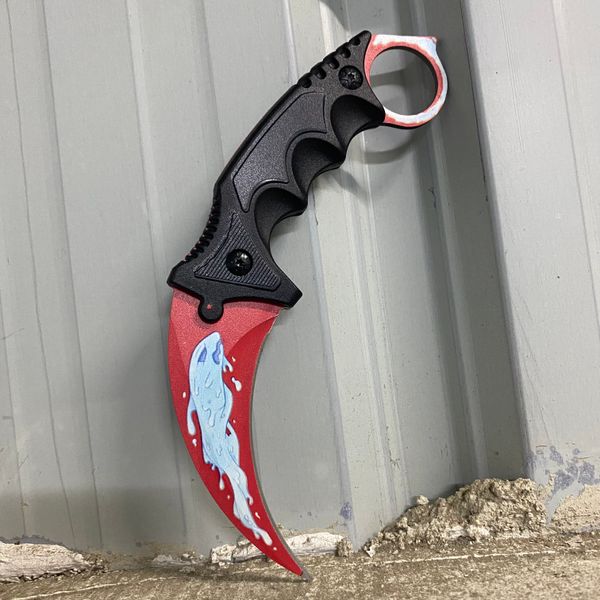 

water elemental fulltang csgo karambit hunting camping pocket knife survival tactical outdoor fixed blade claw knives counter strike gamma b