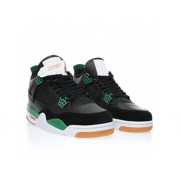 

mens shoes sb x jumpman 4 black green retro sp basketball shoes sports sneakers