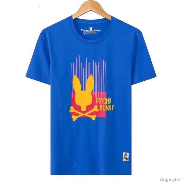 

2023 new psycho bunny versatile summer men's and women's embroidery printed skull rabbit short sleeve t-shirt pure cotton tide bra, White;black