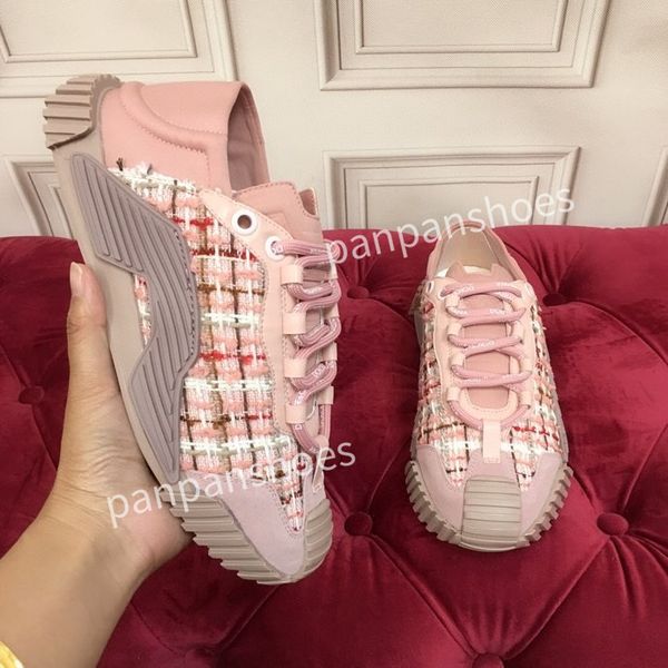 

new fashion brand casual shoes men women designer leather lace-up sneakers fashion lady flat running letters shoes platform sneakers2023, Black
