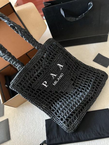 

designer luxury bag shopping bag women style handbag trendy designed fiber weaving hollowed out tote holiday beach bag 02