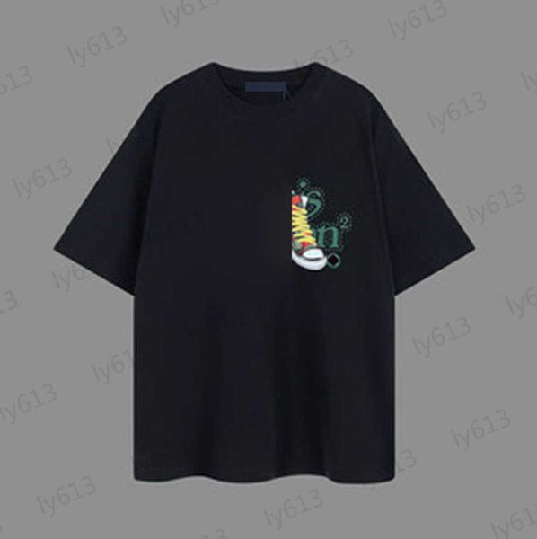 

black mens t-shirts designer spring summer luxury fashion casual versatile colorful shoe patterns digital printing pure cotton round neck sh, White;black