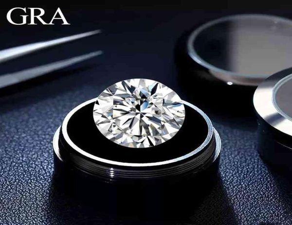 

szjinao real loose gemstones moissanite stones 3ct 9mm g color vvs1 lab daimond gem round shape for wedding jewellery material8235881, Black