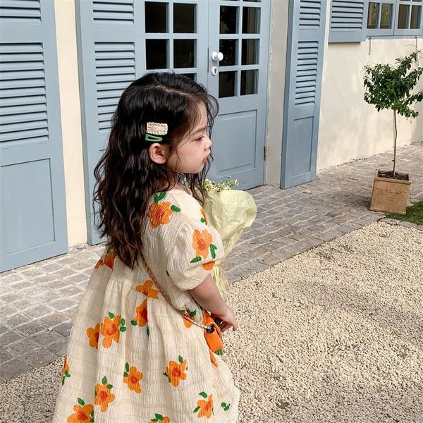 

girl s dresses girls summer princess breathable short sleeved lady sweet floral vestidos children s clothing baby kids clothes 230508, Red;yellow